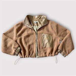 HYFVE Teddy Bear Coat Cozy Tan Sherpa Jacket with Pocket Women’s Large